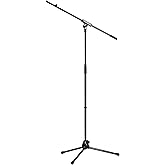 K&M - König & Meyer 21070.500.55 - Tripod Microphone Stand with Fixed Length Boom Arm - Professional Grade for All Musicians 