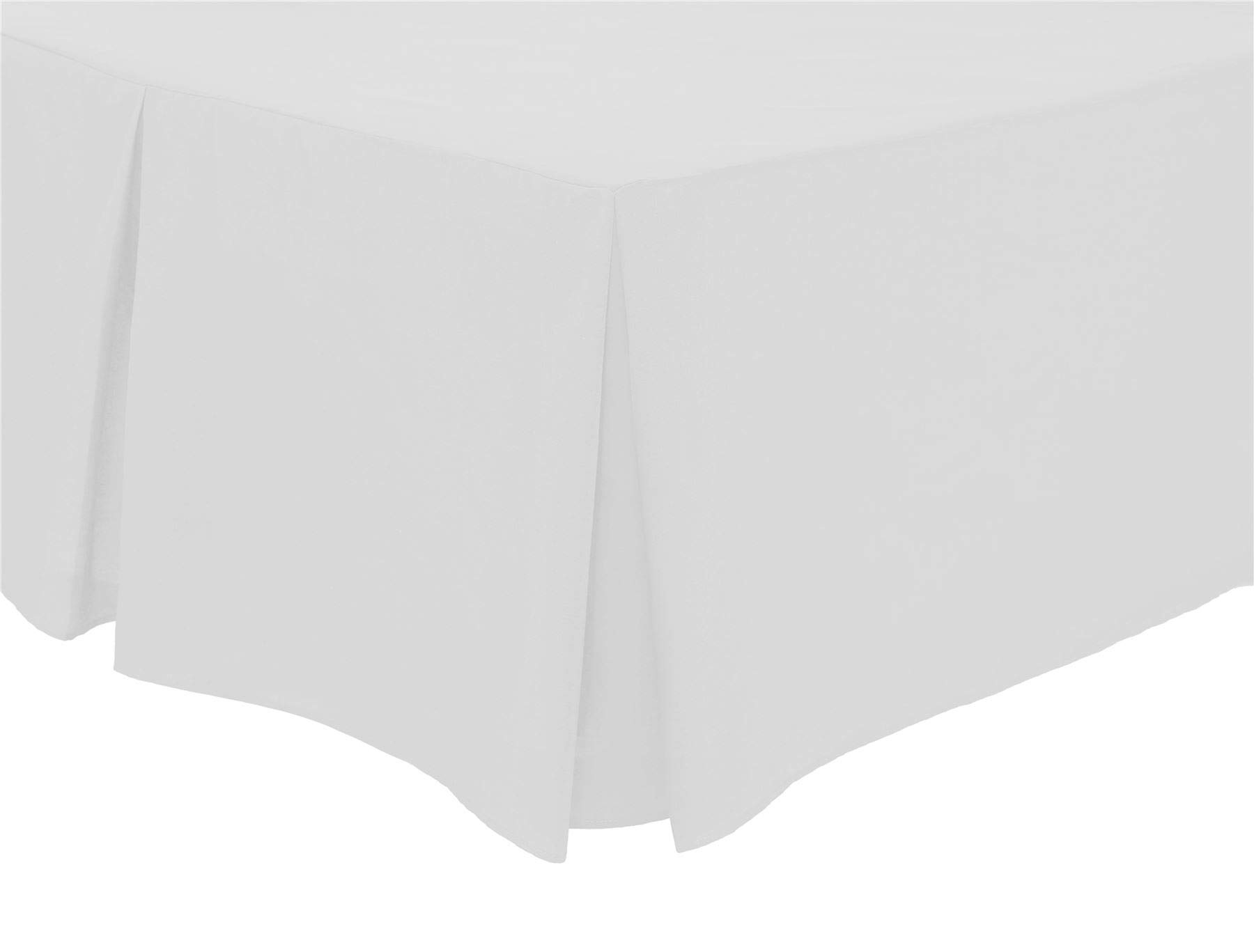 Olivia Rocco Pleated Base Valance Sheet Easy Care Polycotton Base Valances, Single White