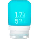humangear GoToob+ (Small) | Refillable Silicone Travel Bottle | Locking Lid | Food-Safe Material | Aqua, Small (1.7 fl.oz; 53ml)