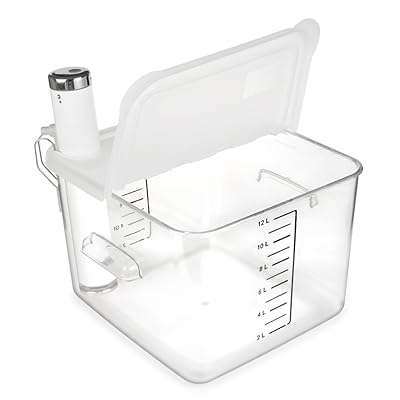 EVERIE Collapsible Hinged Sous Vide Container Lid Compatible with ChefSteps Joule Sous Vide Cooker and 12,18,22 Quart Rubbermaid Container (Corner Mount)