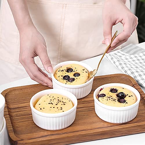 KitchenTour Ceramic Souffle Dishes 12 Ounces Oven Safe Ramekins for