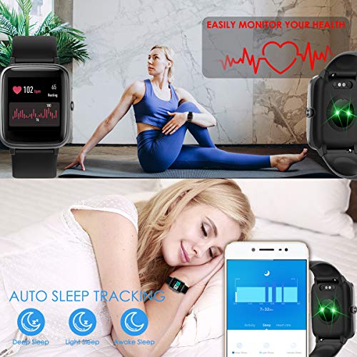 LATEC Smartwatch, fitnessarmband, volledig touchscreen, fitnesstracker, IP68 waterdicht, fitnesshorloge met… - Image 4