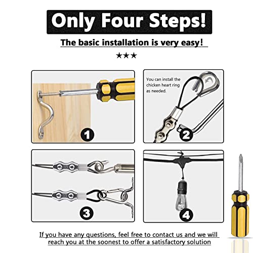 WAYSKA String Light Hanging Kit with 250 Ft Nylon Coated Stainless