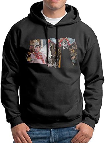 WoW Geek Beijing Opera Men's Long Sleeve Hoodies L Black