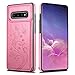 HianDier Wallet Case for Galaxy S10 Plus Slim Protective Case with Credit Card Slot Holder for Women Flip Folio Soft PU Leather Magnetic Closure Cover Case for Samsung Galaxy S10 Plus 6.4 Inches, Pink