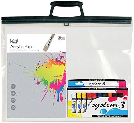 Back To School Acrylic Bundle With A3 Clear Folder, Pad & Acrylic Paint Set