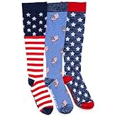 MUK LUKS Unisex 3 Pack Nylon Compression Knee-High Socks, Multi, OS