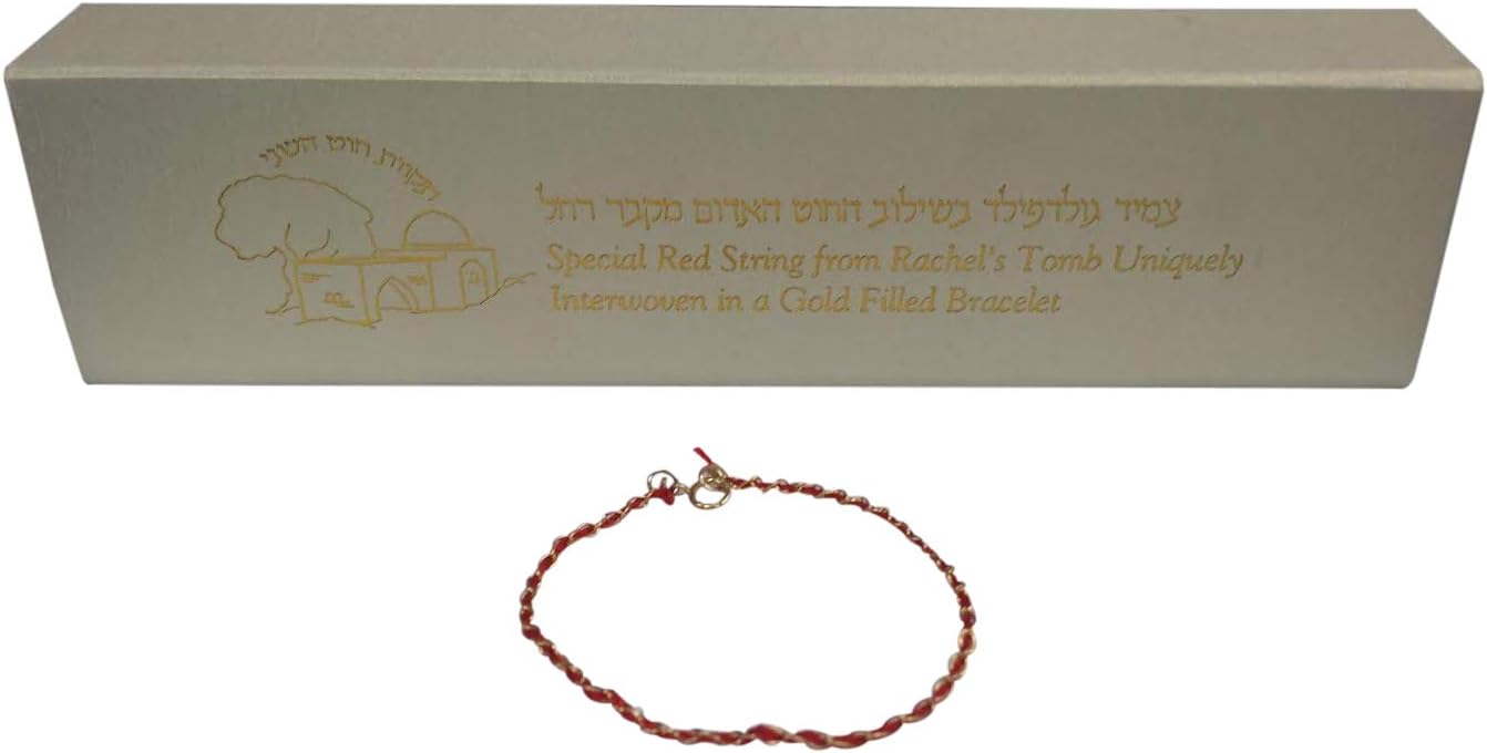 Authentic Kabbalah Gold Filled Red String (Bendil) from the Tomb of Rachel in Original Gift Box.