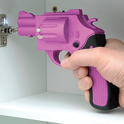 Pink Revolver Shaped Screwdriver Rechargeable With Drill Bits Tools & Home Improvement, Power & Hand Tools, Power Tool Parts & Accessories, Power Drill Parts & Accessories, Drill Bits