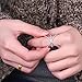Redbarry Trendy Cross X Shaped Mid Finger Rings with Tiny CZ Paved in 18k White Gold Plated, Size 8