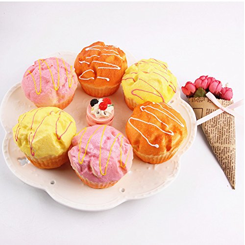 Lanlan Simulation Sprinkle Artificial Food Cake Puff Kitchen Toy Decoration Fake Cupcake Random Color