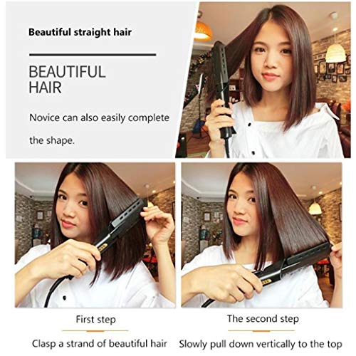 Hair Straightener,Portable Straightener Comb,Quick Styling Electric Hot Comb for Men and women,Wet and Dry Dual Use Anti-Scald Ceramic Ionic Hair Brush For All Hair Types,Home & Travel (Black)
