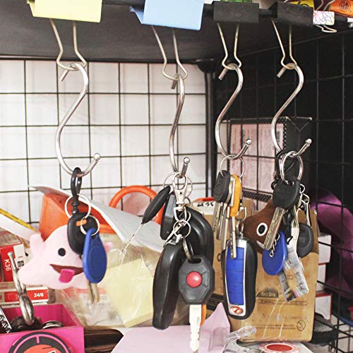 Z Zicome S Shaped Hooks for Hanging, Stainless Steel Hanger Hooks for Kitchen, Bathroom, Bedroom and Office, 12 Pack