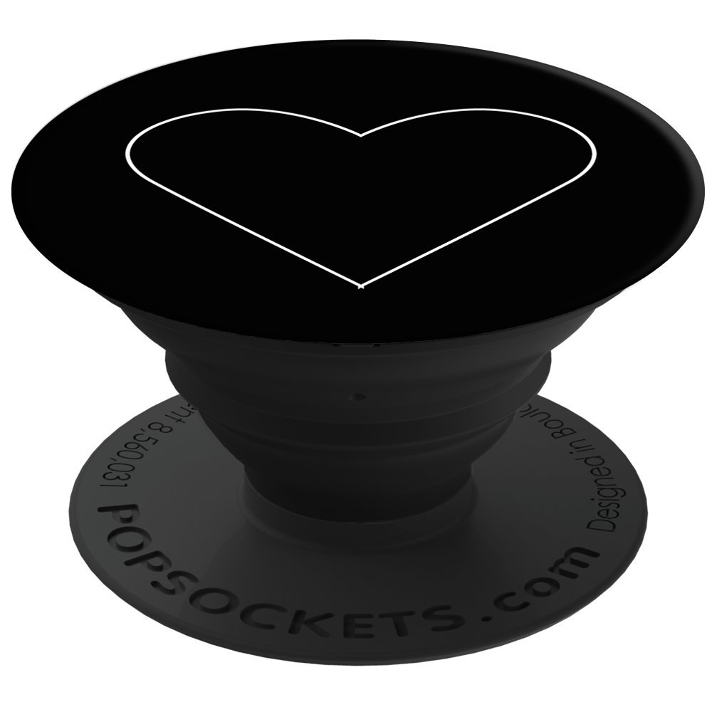 PopSockets Soporte telescópico para Smartphones y tabletas Estilo White Heart Black