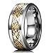 King Will Dragon 8mm Gold Celtic Dragon Tungsten Carbide Mens Wedding Band Ring Comfort Fit 9.5