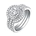 Newshe 5Ct Wedding Band Engagement Ring Set for Women 925 Sterling Silver Round White Cz Size 5-10