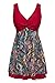 wantdo Women's Flower Print Swimsuit High Waisted Bathing Suit WineRed US 4-6