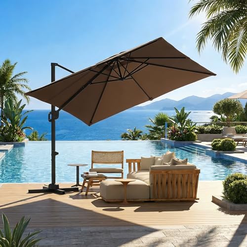 cobana 10 ft patio umbrella offset hanging Amazon.com: COBANA 10ft Offset Hanging Patio Umbrella, Outdoor Cantilever  Aluminum Umbrella with 360° Rotation, Crank and Tilt System, Blue : Patio,  Lawn & Garden