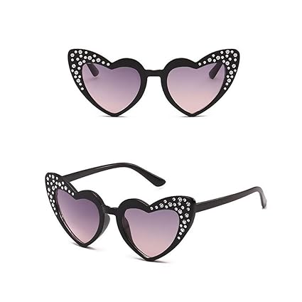 rhinestone heart shaped sunglasses