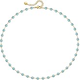 Beaded Choker Necklaces for Women 18k Gold Plated Dainty Gold Choker Necklaces for Women