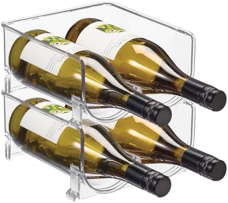 mDesign Plastic Free-Standing Wine Rack Storage Organizer For Kitchen ...