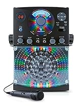 Singing Machine SML385BTBK Top Loading CDG Karaoke System with Sound and Disco Light Show (Black)
