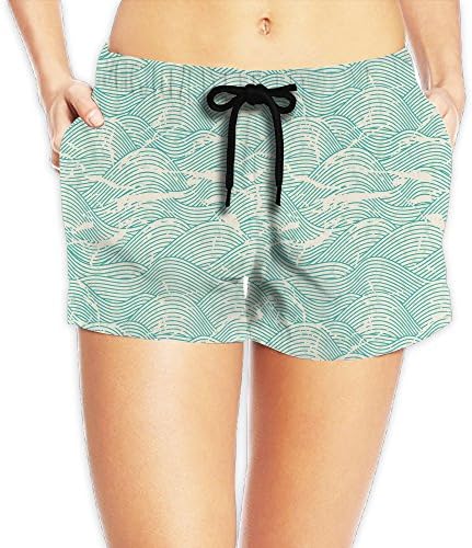 Girl's Breathable Green Wave Beach Pants