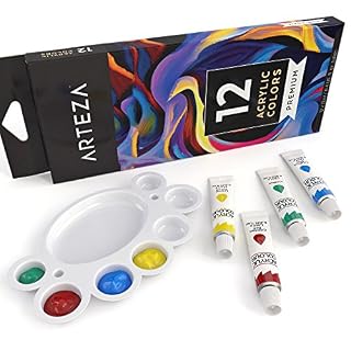 Arteza Premium Quality Acrylic Paint Set, Pack Of 12 Colors (786641418946)