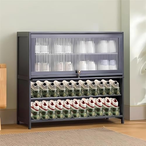 Fohome Clear Space Saving Shoe Stacker, Adjustable Shoe Slots Organizer Acrylic Shoe Rack Holder,Double Layer Stack Shoe Racks for Closet Organization (Transparent 10 Pack)