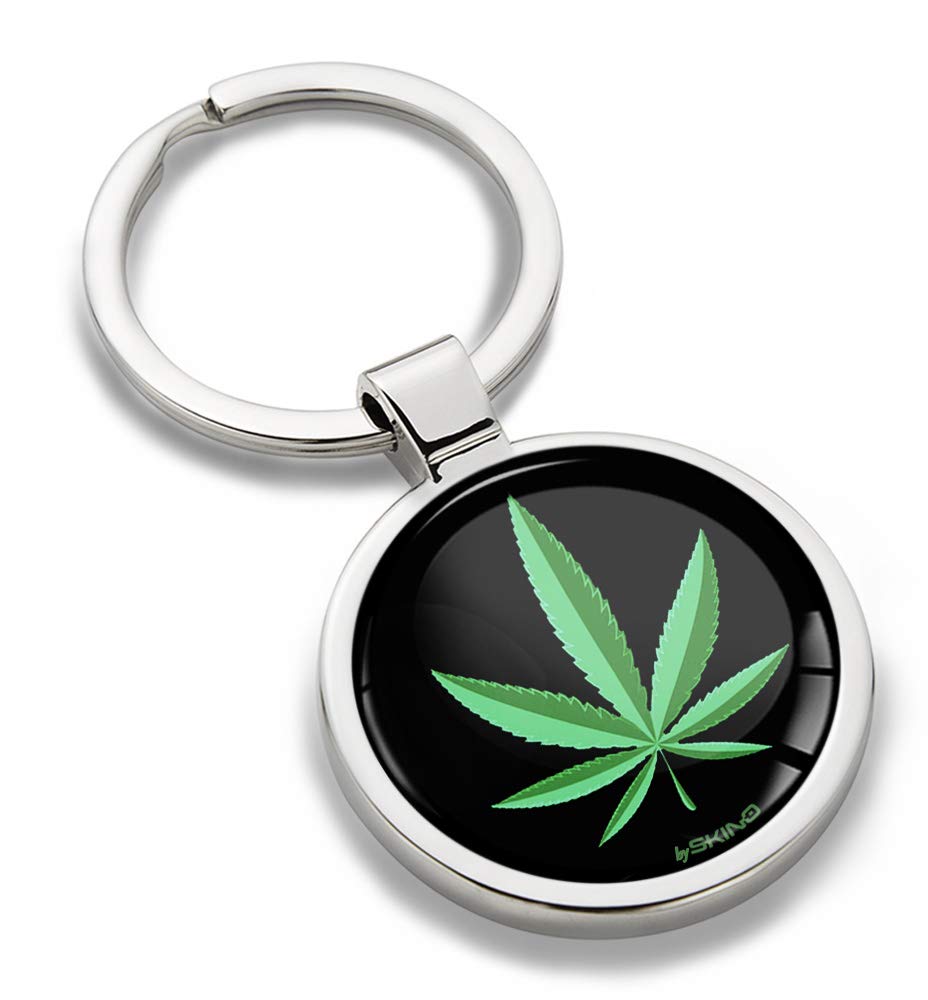 Biomar Labs Stainless Steel Metal Keychains With Multiple Unique Designs Durable Premium Accessory Car House Keys Backpack Gift Travel Souvenir Elegant (Cannabis Hemp Marijuana Marihuana KK 157)