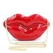 Women Acrylic Lips-shaped Evening Bags Purses Clutch Vintage Banquet Handbag (Red)