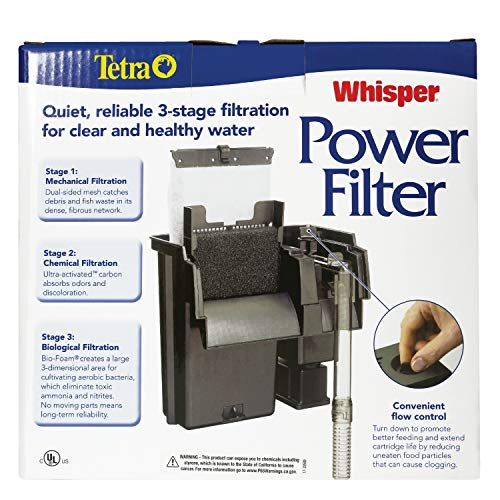 Tetra Whisper Power Filter for Aquariums, 3 Filters in 1, Up to 40