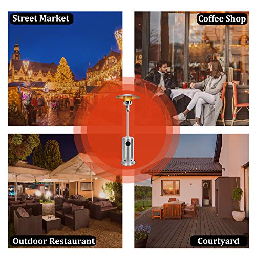 Bathonly Environmentally Safe Patio Heaters Garden Heater with Wheels,Commercial Outdoor Patio Heater Propane - Thumbnail 3