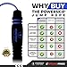 PowerSkip Jump Rope with Memory Foam Handles & Weighted Speed Cable - Best Jump Ropes for Fitness Workouts, Jumping Exercise, Skipping, MMA and Boxing