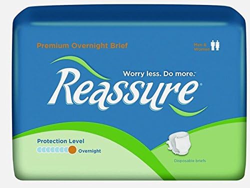 Reassure Premium Overnight Briefs, Size Medium (32-50" waist) (90)