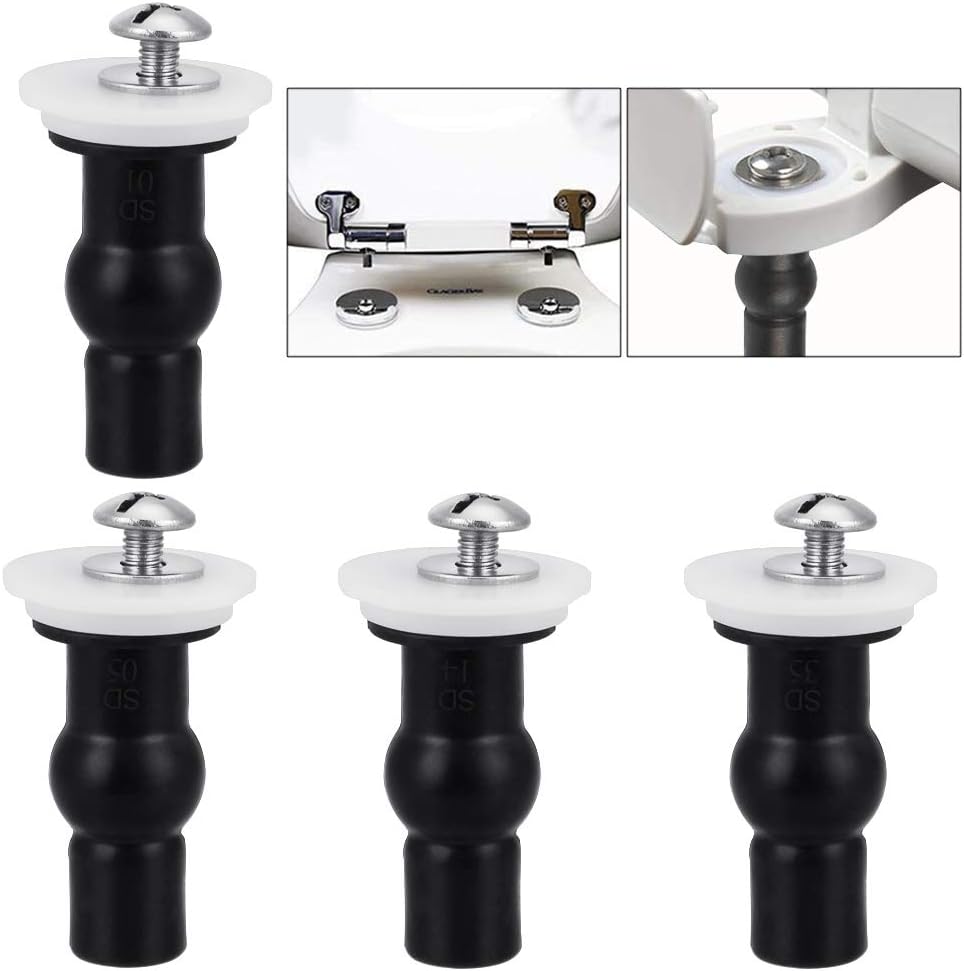 BUZIFU 2 Pairs Toilet Seat Top Fix Screws Fixings Toilet Seat Hinges