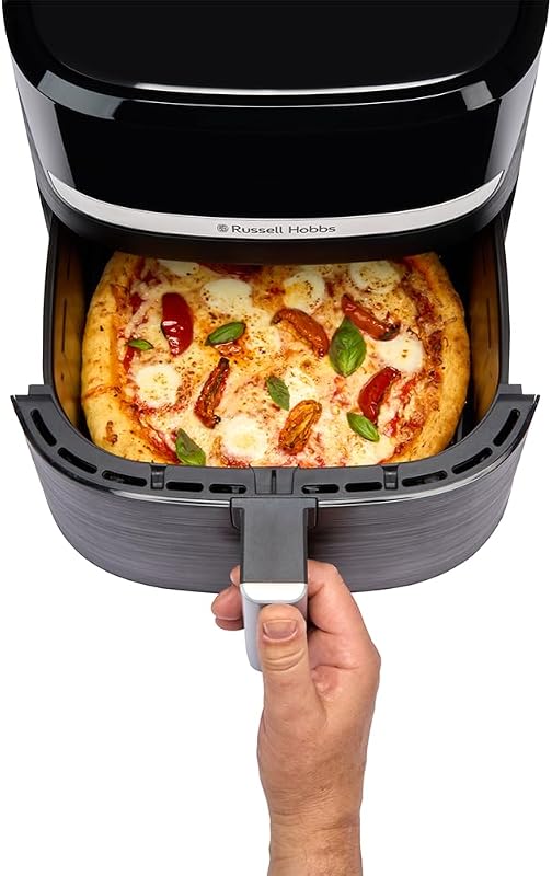 Fritadeira a ar Russell Hobbs, fritadeira isenta de óleo 8,3 l, Air Fryer, 9 programas, máx. 200 °C, Rapid Air, toque, assar, assar, grelhar, peças seguras para máquina de lavar louça, 1800 W, Satisfry 27632-56