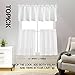 Lazzzy White Cafe 36 Inch Waffle Textured Tier Curtains for Bathroom Half Window and Living Room Bedroom Light Filtering Drapes Rod Pocket 2 Panels
