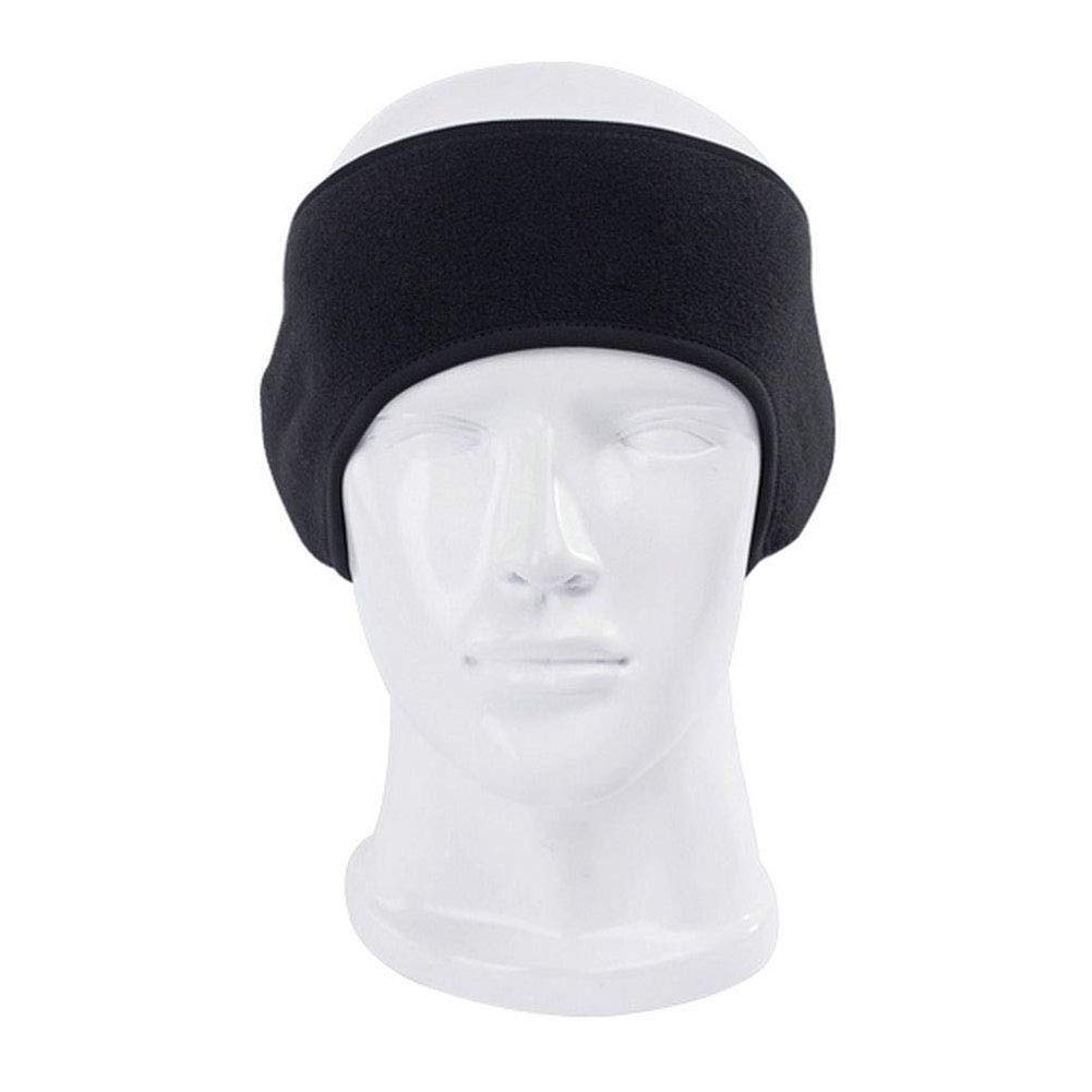 Hi-crazystore hippie headband Daily Wear Eye and Ear Sleep Mask Cool Man Hair Band Polar Fleece Ski Ear Muff Ear Warmers HeadBand Stretch EarMuff Running Headwear for women Wind Ear Cover (Black)