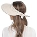 Women's Big Wide Brim Sun Hat UV Protection Visor Sun Hat Lightweight Golf Folding Hat, Beige