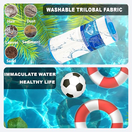 Telakeni 6CH-960 Spa Hot Tub Filter Replaces Jacuzzi Filters J-300 J-400, Unicel 6CH-960, Pleatco PJW60TL-F2S, 14081, Filbur FC-2800, 6540-476, 6540-383 (2 Pack)