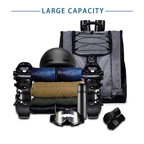 SoarOwl Boot Bag - Ski Boots and Snowboard Boots Bag, Excellent for Travel with Waterproof Exterior & Bottom - for Men, Women and Youth - Thumbnail 2