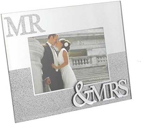 Wedding Mirror with Glitter Mr & Mrs Gift Frame