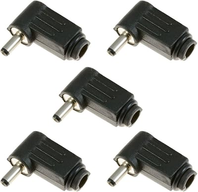 Switch Electronics 5x DC Power Jack Plug 1.3mm ID 3.5mm OD Right Angle L