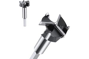 TIBOO DAY 1-1/16"(27mm) Forstner Drill Bits,3-Cutter Tungsten Carbide Tipped Forstner Bit for Hard Wood,Wood Hole Drill Bit for Wood Plastic Plywood