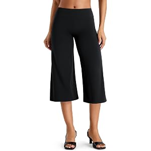 YEOREO Ease No Front Seam Capris for Women Low Rise V-Back Yoga Pants | 21" Inseam, Straight Leg, Glute Contouring, Relaxed B