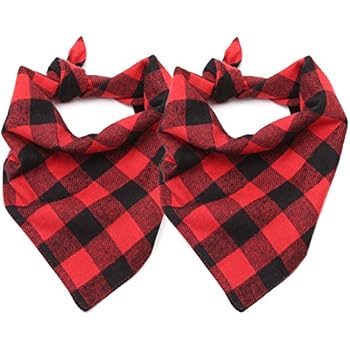 ASOCEA Dog Plaid Bandana Pet Triangle Bibs Christmas Winter Scarf Cotton Kerchief Neckchief for Small Medium Dogs Puppy Halloween Thankgiving Birthday Party Daily Use