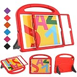 BMOUO Kids Case for New iPad 10.2 2019 - iPad 7th Generation Case with Built-in Screen Protector, Shockproof Light Weight Handle Stand Kids Case for Apple iPad 10.2" 2019 Latest Model - Red