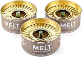 Melt Candle Company Set of 3 Outdoor Citronella Candles with Mosquito Repellent Deet-Free Emergency Candles with Large Flame