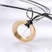HONGYE Handmade Brushed Circle Long PU Leather Rope Pendant Necklace for Women